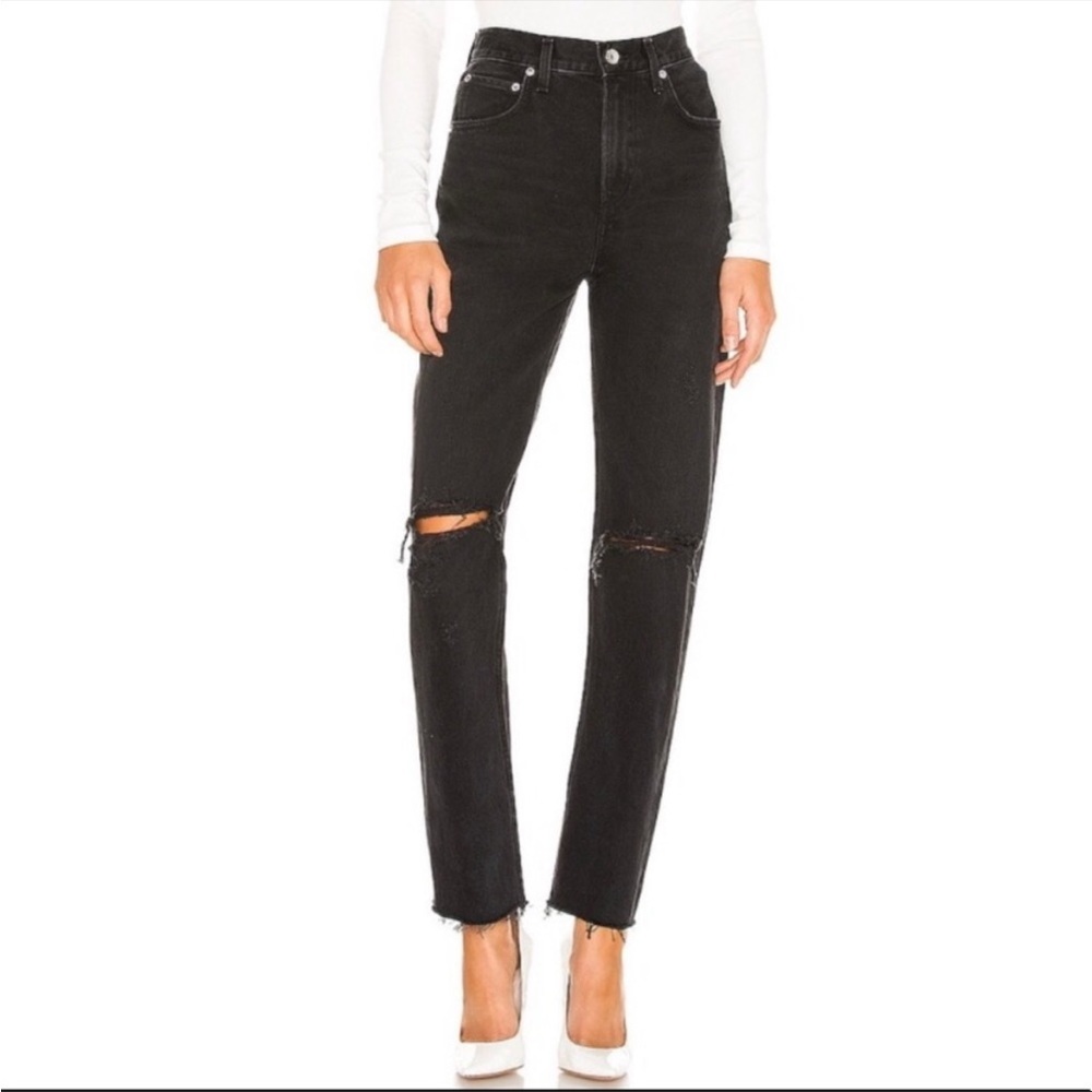 Agolde Cherie Jeans in Distortion Black Sz 27